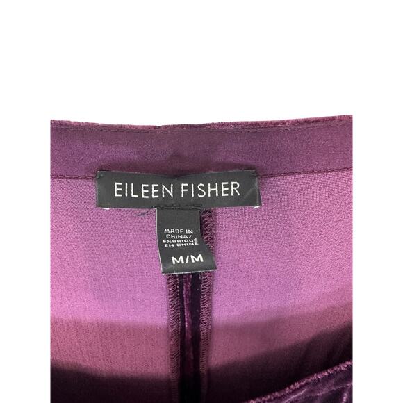 Eileen Fisher Purple Velvet Witchy Whimsigoth Dark Romantic Silk Dress Size M - Picture 2 of 12